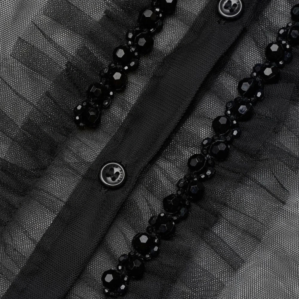 Simone Rocha x H&M Puff Sleeved Black Tulle Blouse - Picture 6 of 16